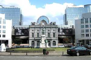 European Parliament: view from Place du Luxembourg, Brussels (Belgium)